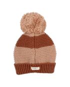 Bonnet en Laine mélangée Rayé camel