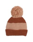 Bonnet en Laine mélangée Rayé camel