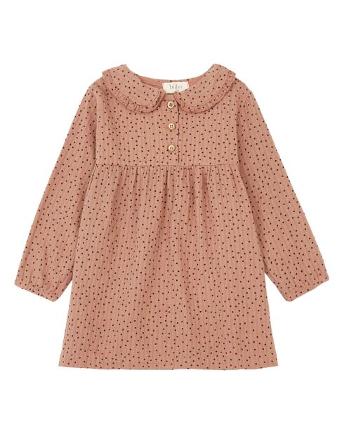 Robe en Coton Bio Pois terracotta