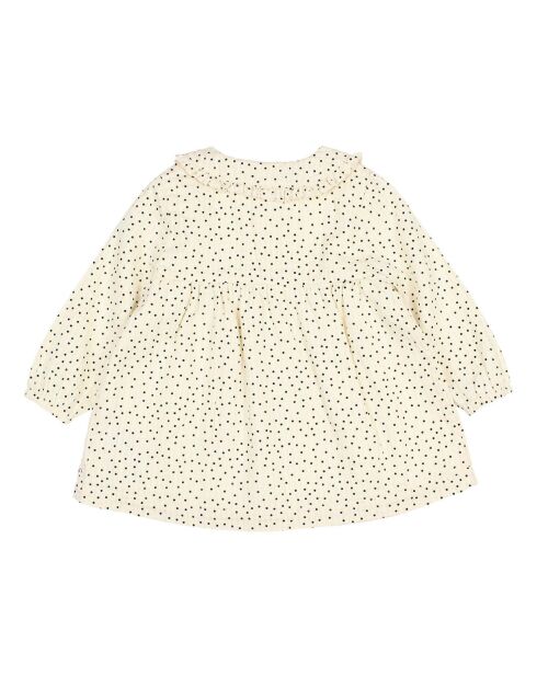 Robe en Coton Bio Pois écrue