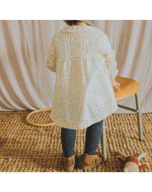 Robe en Coton Bio Pois écrue