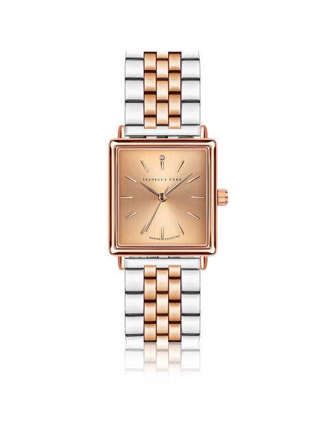 Montre Adeline en Acier & Diamant rose doré/argenté