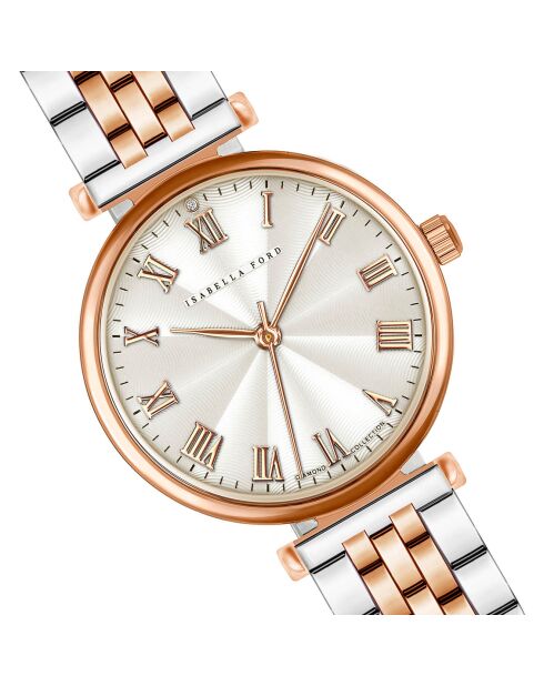 Montre Victoria en Acier & Diamant rose doré/argenté