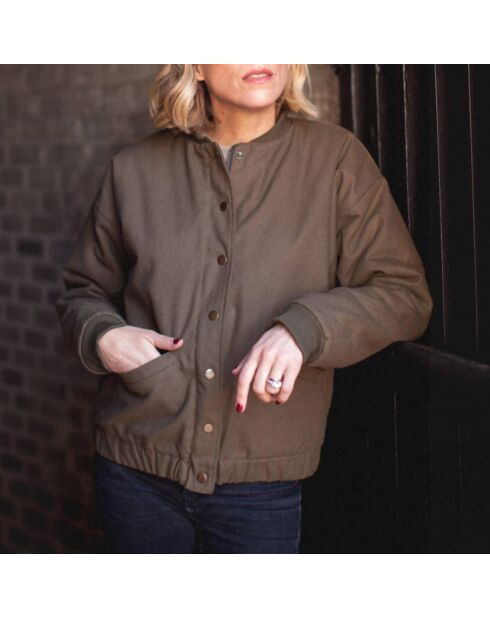Bomber Fourré Nine kaki marron