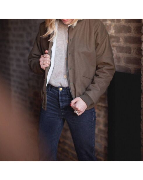 Bomber Fourré Nine kaki marron