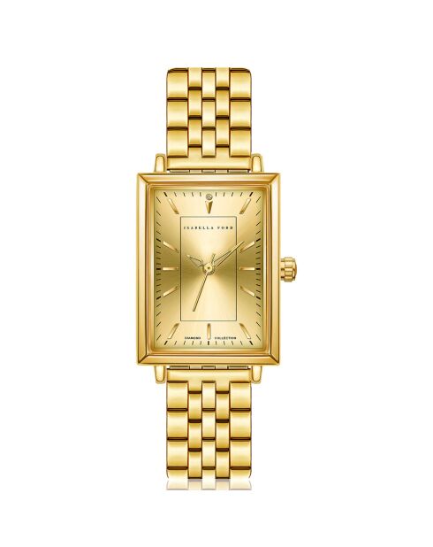 Montre Elodie en Acier & Diamant dorée