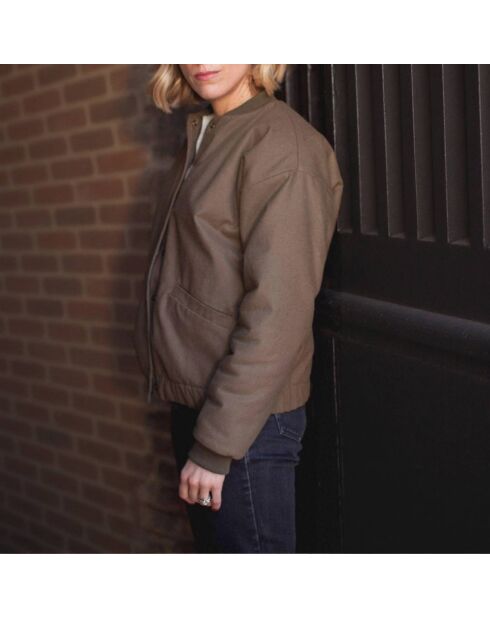 Bomber Fourré Nine kaki marron