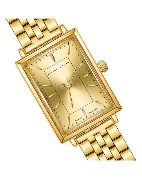 Montre Elodie en Acier & Diamant dorée