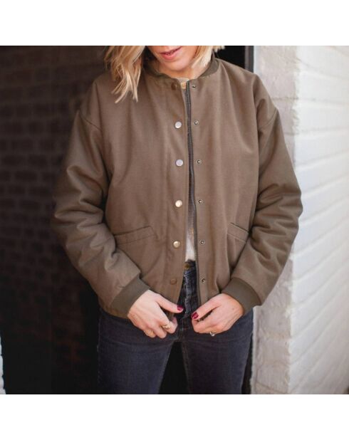 Bomber Fourré Nine kaki marron