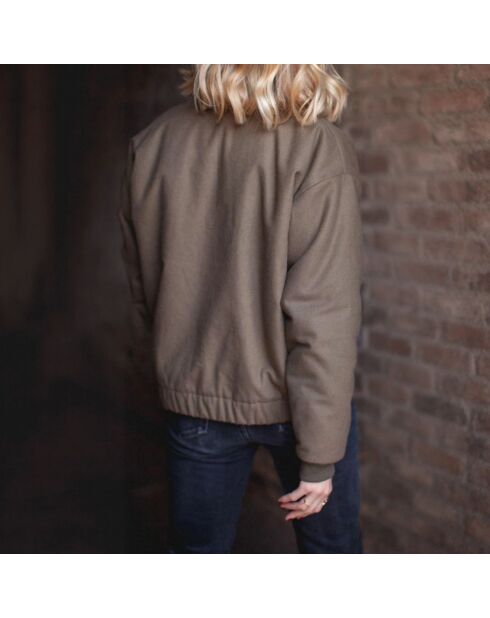Bomber Fourré Nine kaki marron