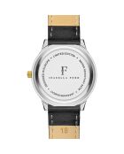 Montre Olympe en Cuir & Diamant noire