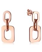 2 Paires de Boucles d'oreilles Emma en Acier rose doré