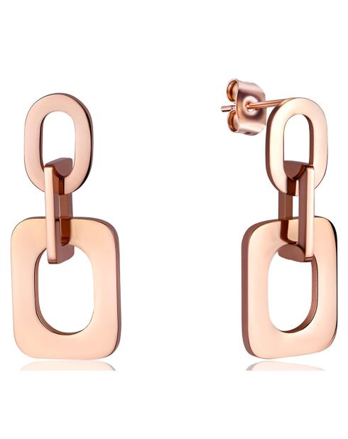 2 Paires de Boucles d'oreilles Emma en Acier rose doré