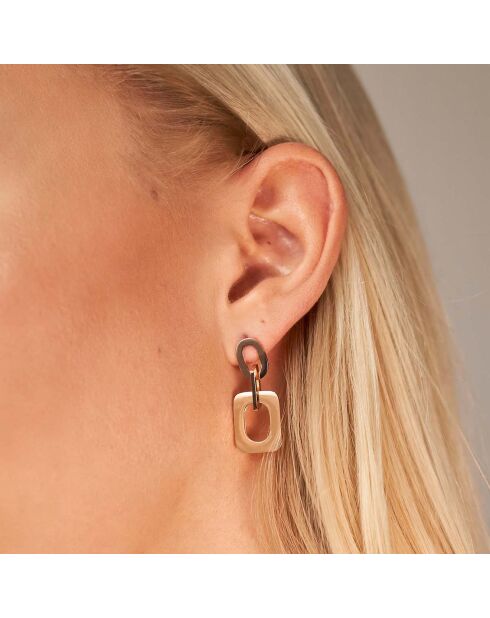 2 Paires de Boucles d'oreilles Emma en Acier rose doré