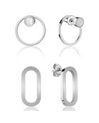 2 Paires de Boucles d'oreilles Emma en Acier argentées
