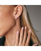 2 Paires de Boucles d'oreilles Emma en Acier argentées