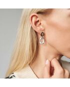 2 Paires de Boucles d'oreilles Laura en Acier argentées