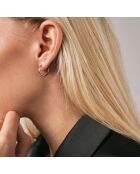 2 Paires de Boucles d'oreilles Laura en Acier argentées