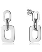2 Paires de Boucles d'oreilles Laura en Acier argentées