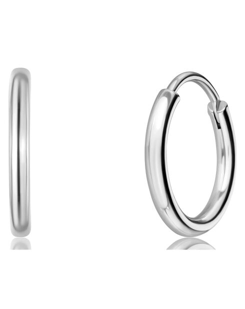 2 Paires de Boucles d'oreilles Laura en Acier argentées