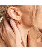2 Paires de Boucles d'oreilles Iris en Acier dorées