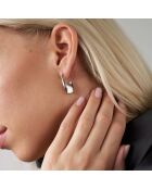 2 Paires de Boucles d'oreilles Iris en Acier argentées