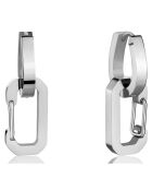 2 Paires de Boucles d'oreilles Iris en Acier argentées