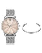 Montre & Bracelet Skylar en Acier & Diamant argentés