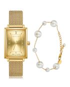 Montre & Bracelet Elodie en Acier & Diamant dorés