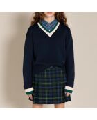 Pull en Laine mélangée Campus bleu marine