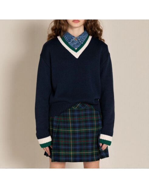 Pull en Laine mélangée Campus bleu marine