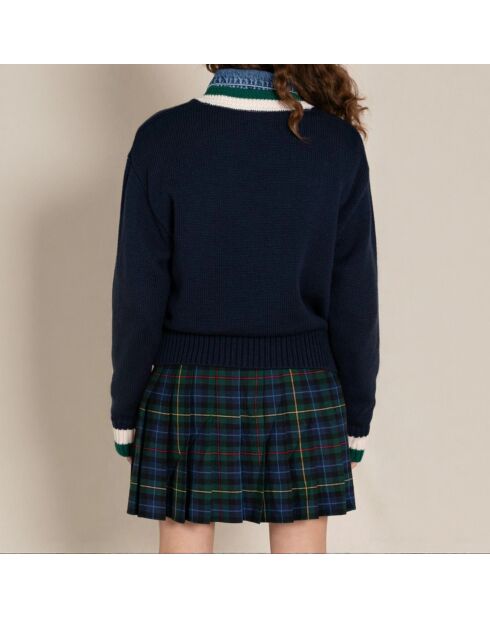 Pull en Laine mélangée Campus bleu marine