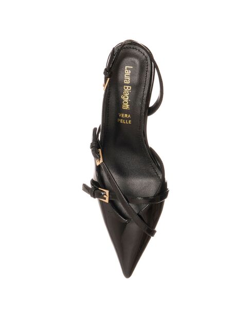 Slingbacks de jade negro - tacón de 6 cm