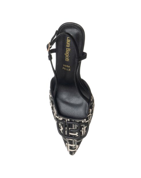 Slingbacks Aurore noires - Talon 6 cm