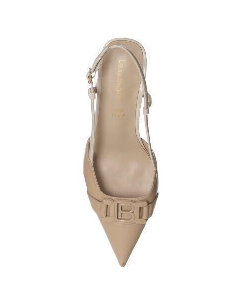 Slingbacks Manon beiges - Talon 7 cm