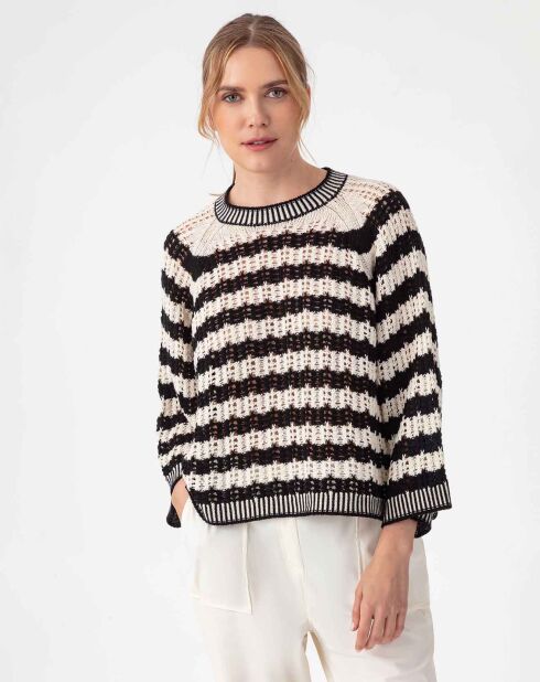 Pull Isao noir/vanille