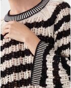 Pull Isao noir/vanille