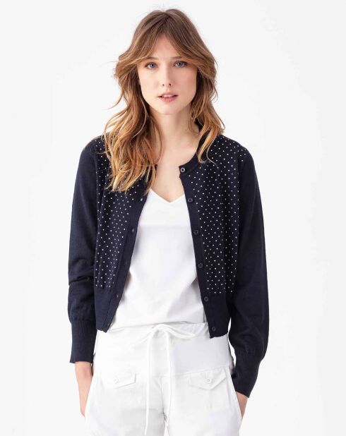 Gilet en Laine mélangée Tidal marine/argenté