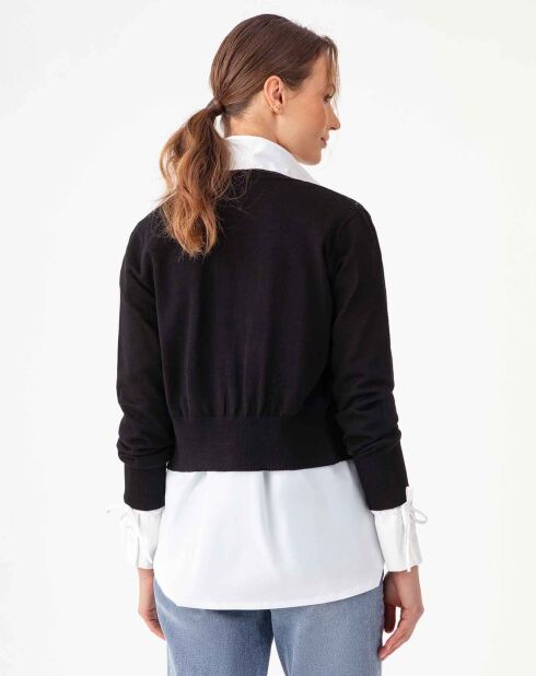 Gilet en Laine mélangée Tidal noir/argenté