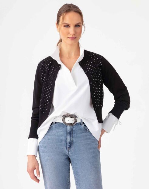 Gilet en Laine mélangée Tidal noir/argenté
