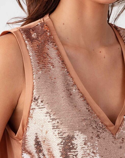 Débardeur Lina beige/doré