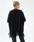 Poncho 100% Laine Claire noir