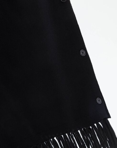 Poncho 100% Laine Claire noir