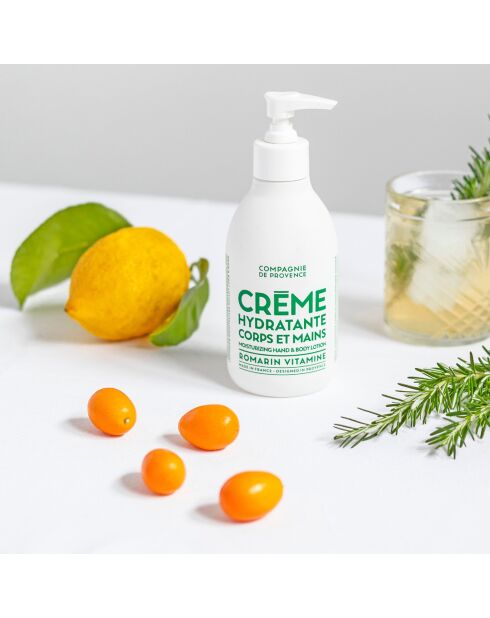 Vitamine hand- en lichaamscrème met rozemarijn - 300 ml