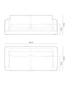 Canapé en Velours Daphne 3 Places Beige Clair - 210x105x86 cm