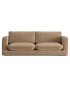 Canapé en Velours Daphne 3 Places Beige Foncé - 210x105x86 cm