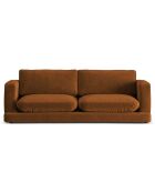 Canapé en Velours Daphne 3 Places Terracotta - 210x105x86 cm