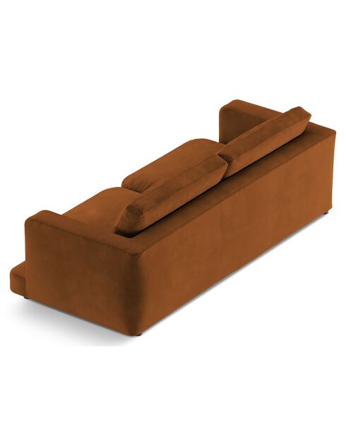 Canapé en Velours Daphne 3 Places Terracotta - 210x105x86 cm