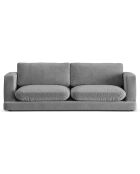 Canapé en Velours Daphne 3 Places Gris Clair - 210x105x86 cm
