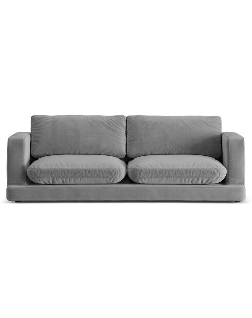 Canapé en Velours Daphne 3 Places Gris Clair - 210x105x86 cm